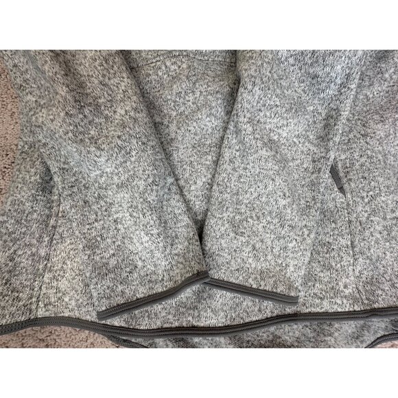 Lululemon Fleece & Thank You Hooded 1/4 Zip Heathered White / Battleship Size 10 - Picture 14 of 16